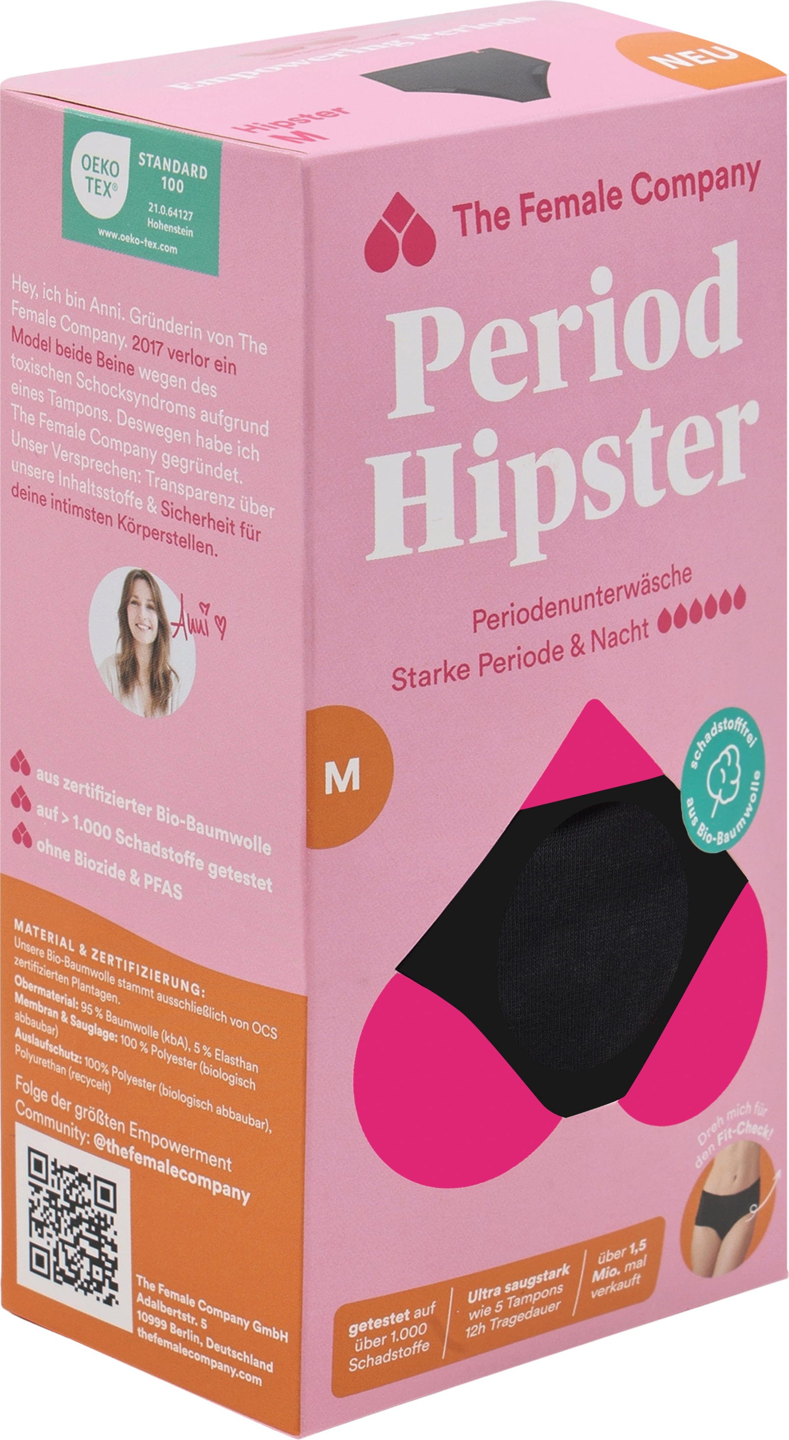 The Female Company  Hipster Cotton Black, S