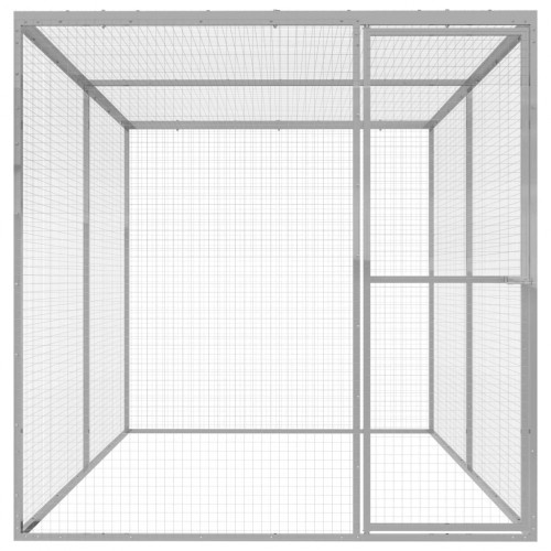 Gaiola grande de metal para gatos, cor prateada