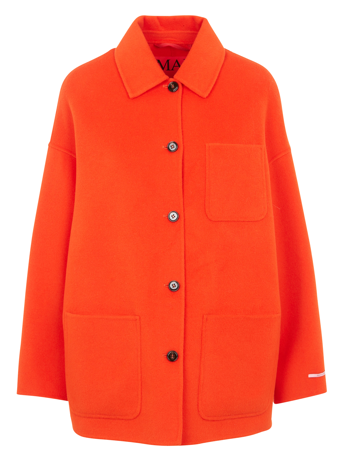 PREDAZZO - Manteau col classique en laine mélangée| Orange