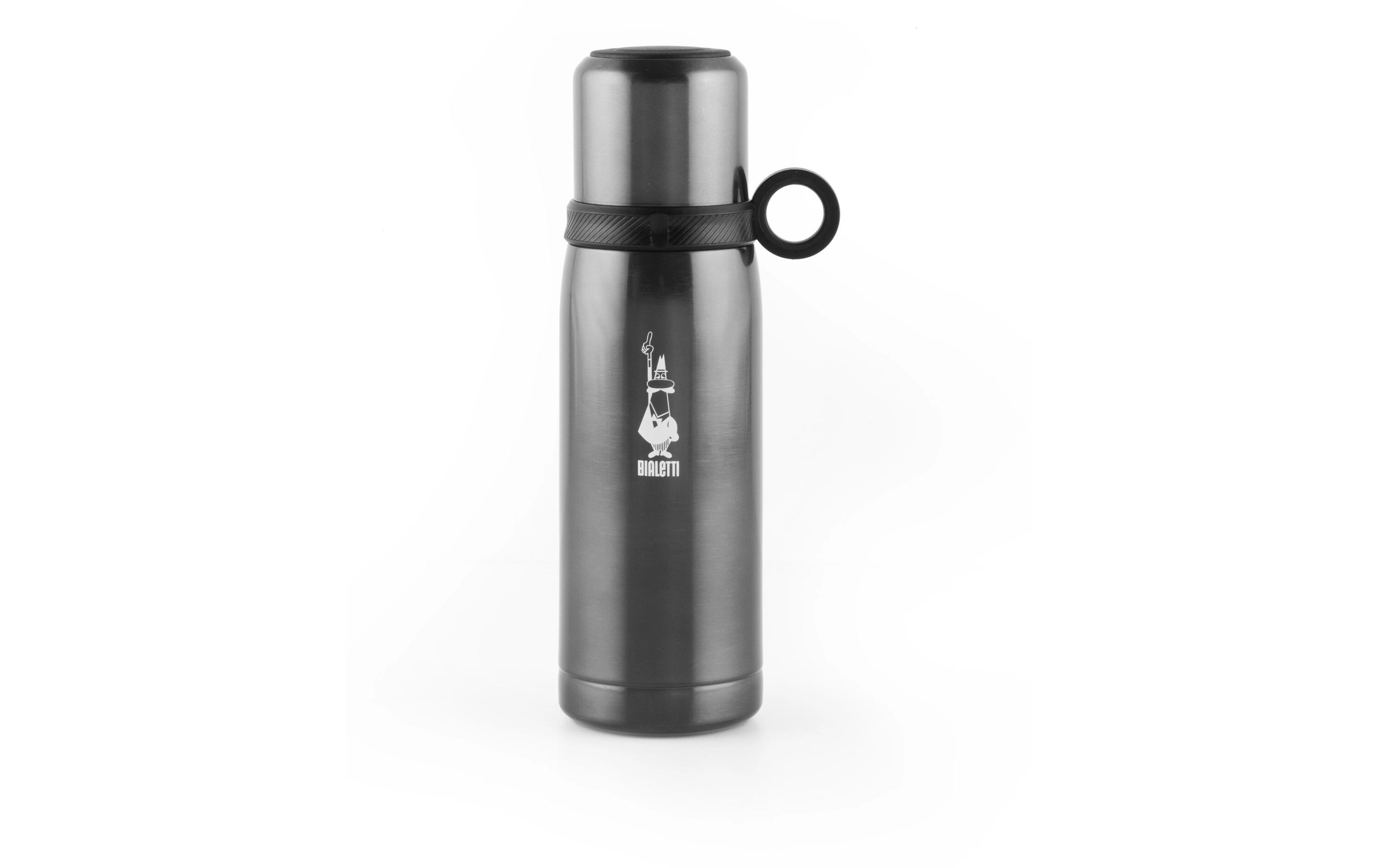 Thermoskanne 460 ml, GrauGraue Isolierflasche mit Becher/Deckel