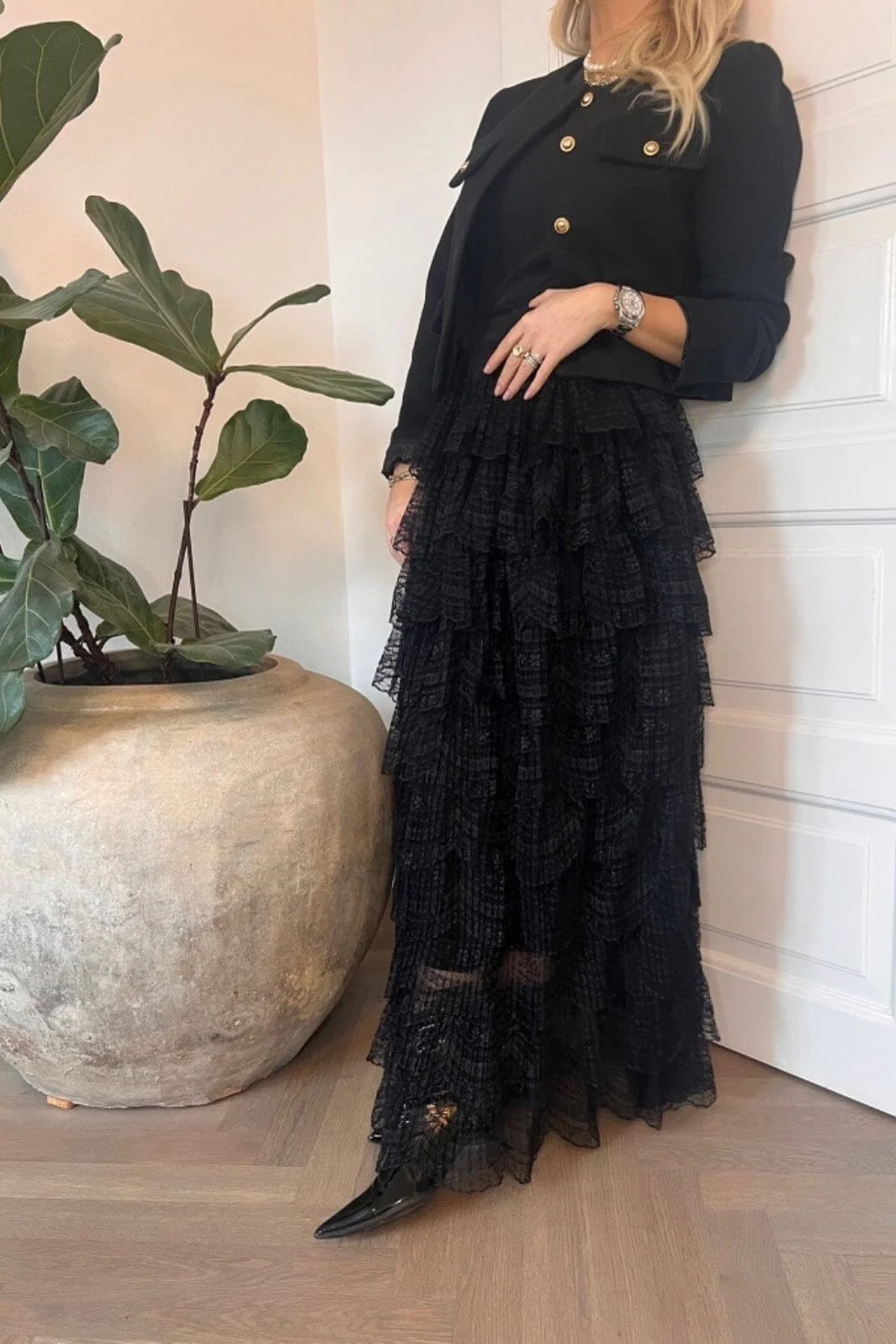 EMM Copenhagen Tulle Lace Skirt caviar