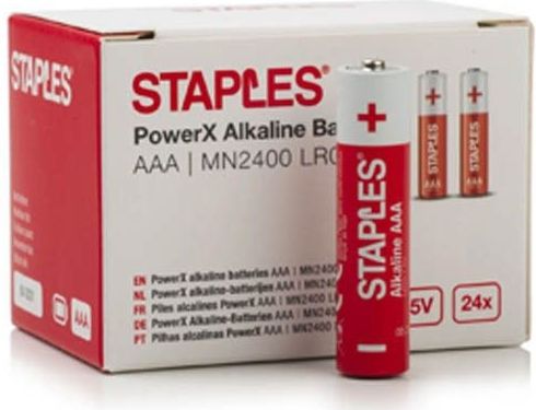 Staples - PowerX Alkaline Batterij - AAA - 1,5 V - 24 Stuks