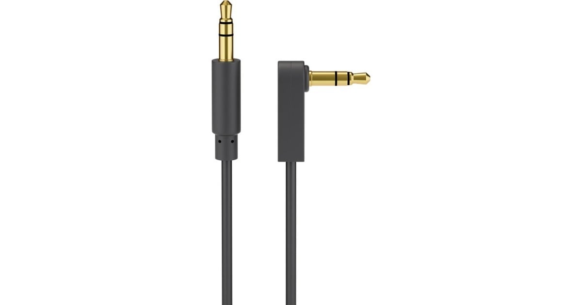 goobayAUX Audio Connector Cable, 3.5 mm Stereo kabel  (Zwart, 1 meter, 90°)