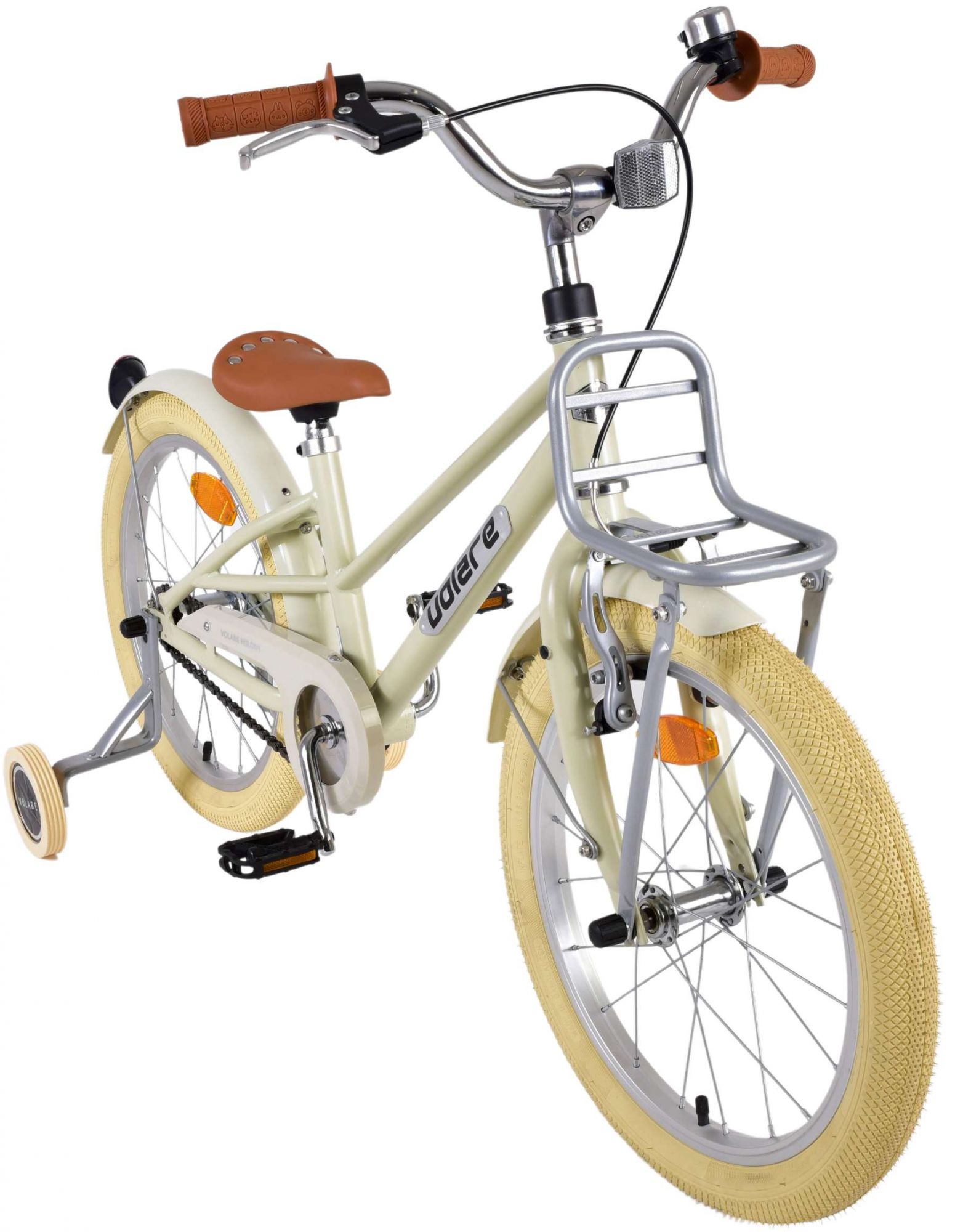 TPFSports Melody Kinderfahrrad - Mädchen - 18 Zoll - 2 Handbremsen - Beige