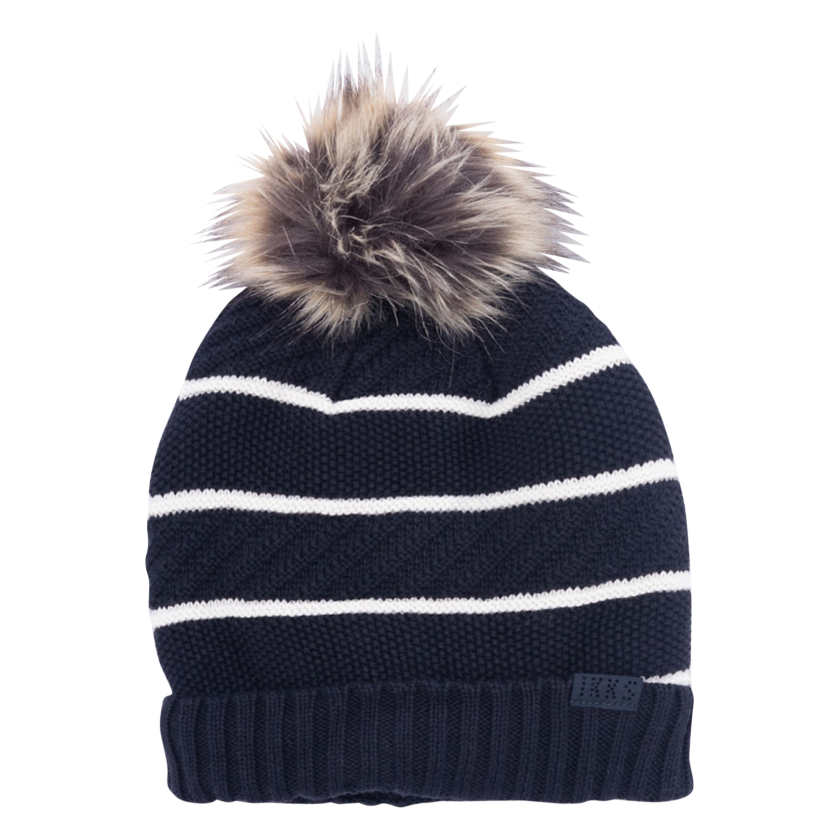 Bonnet rayé en coton | Bleu