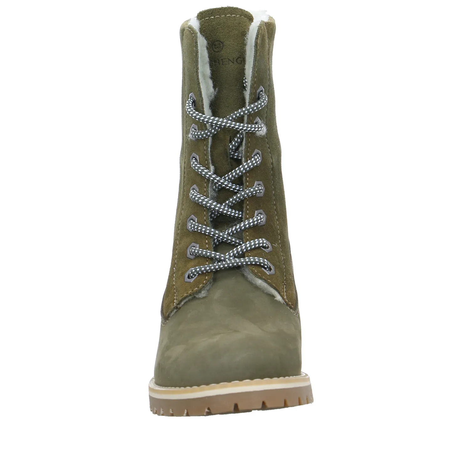 SCHUHENGEL Boot Olive Leder