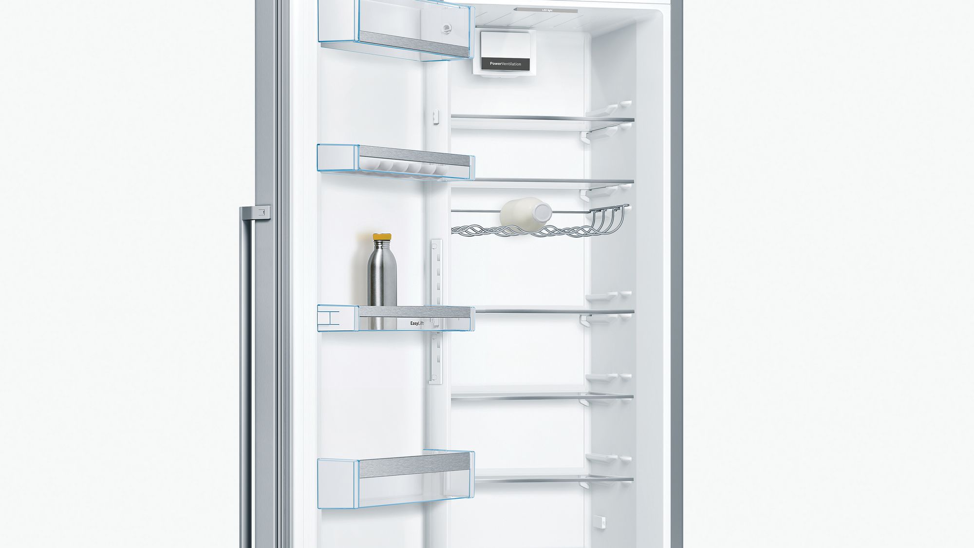Refrigerador independente Série 6, 186 x 60 cm, aço inoxidável resistente a impressões digitais, KSV36AIDP