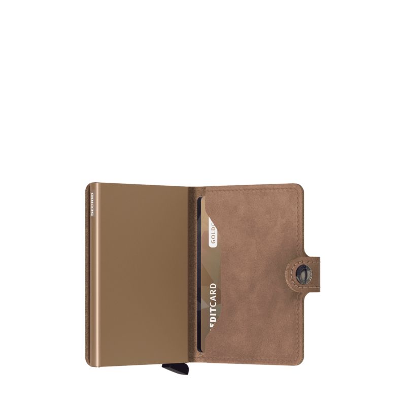 Porte-cartes Miniwallet Vintage anti-RFID 10.2 cm Taupe