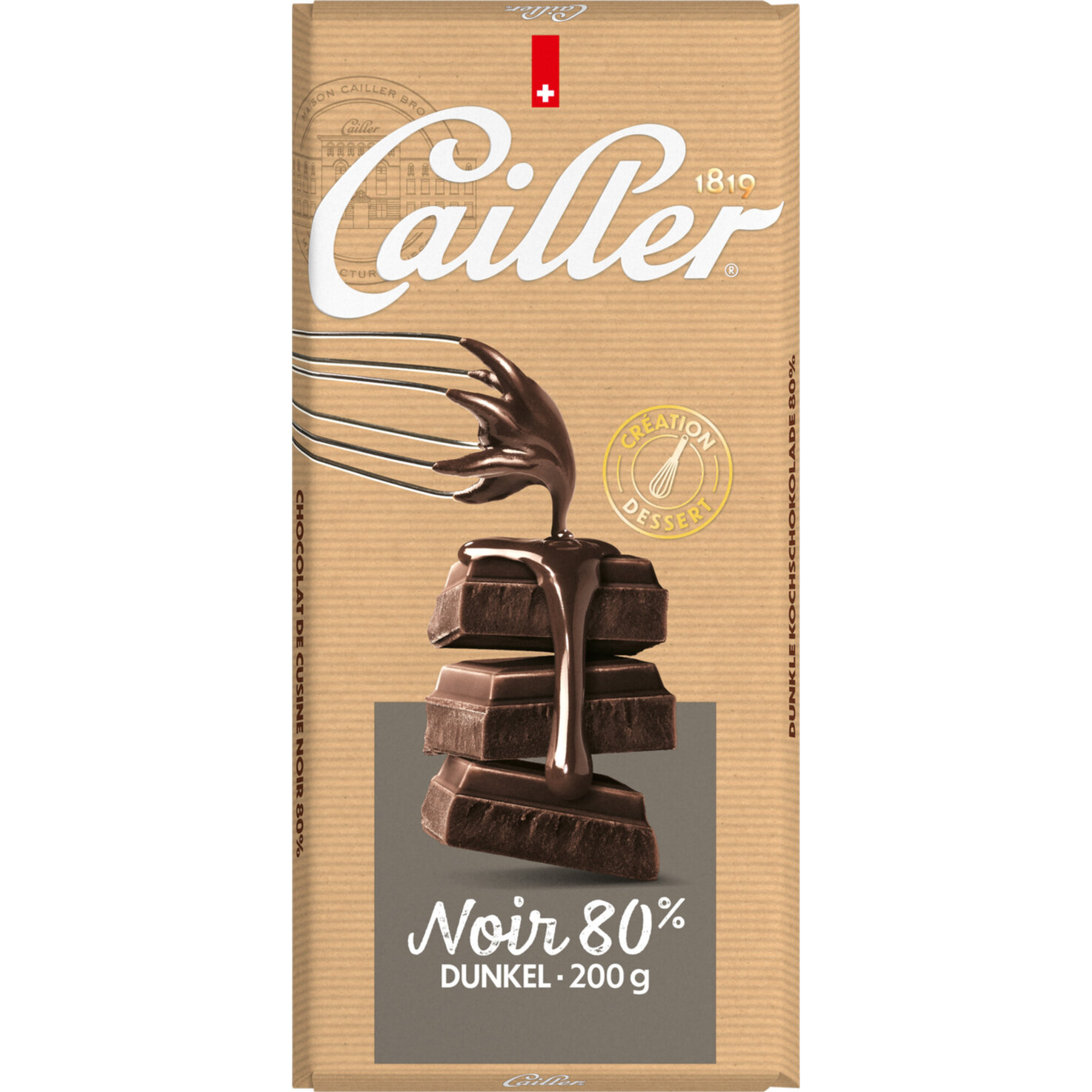 Cailler Dessert 80% Dunkle Schokolade Tafel