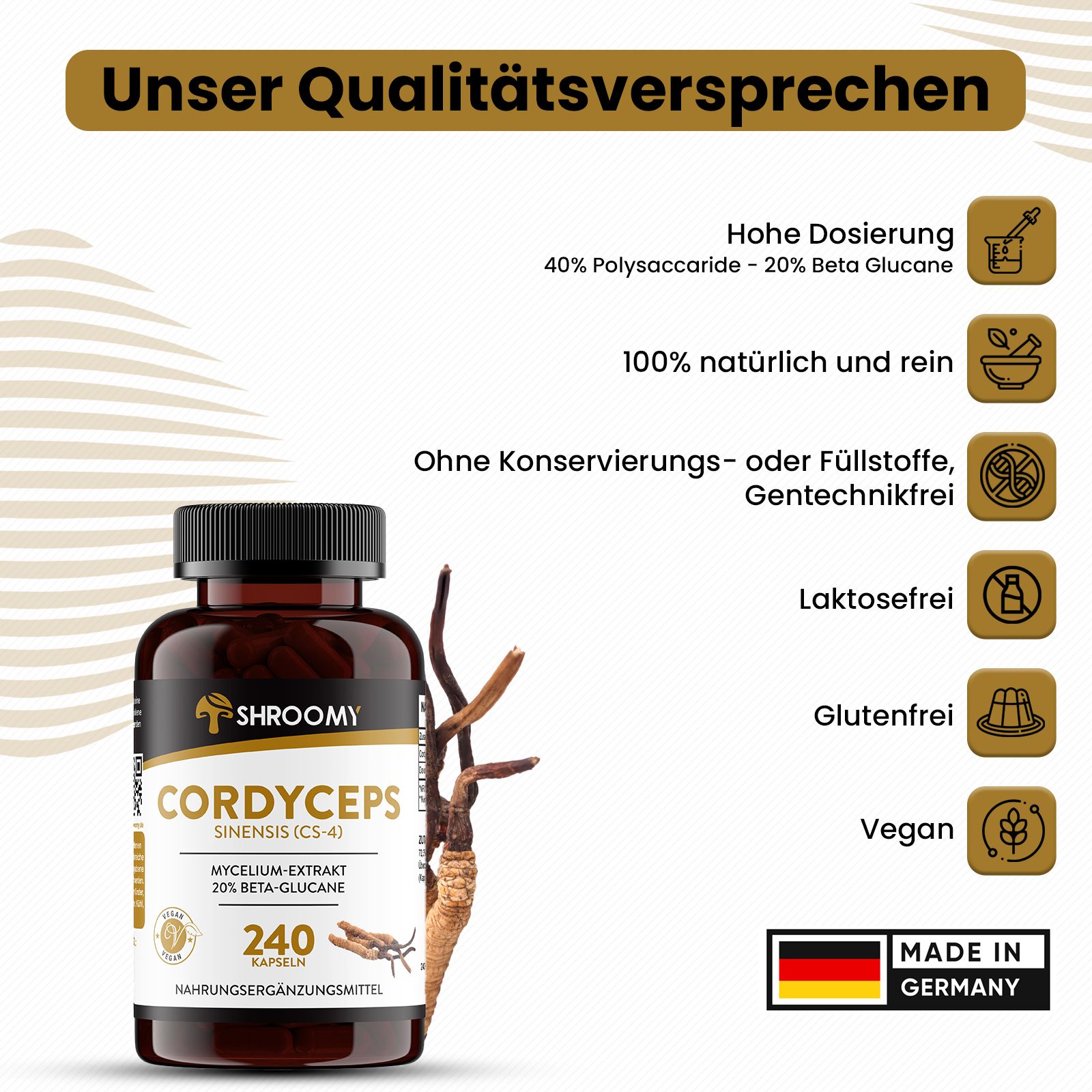 SHROOMY Cordyceps sinensis Extrakt Kapseln