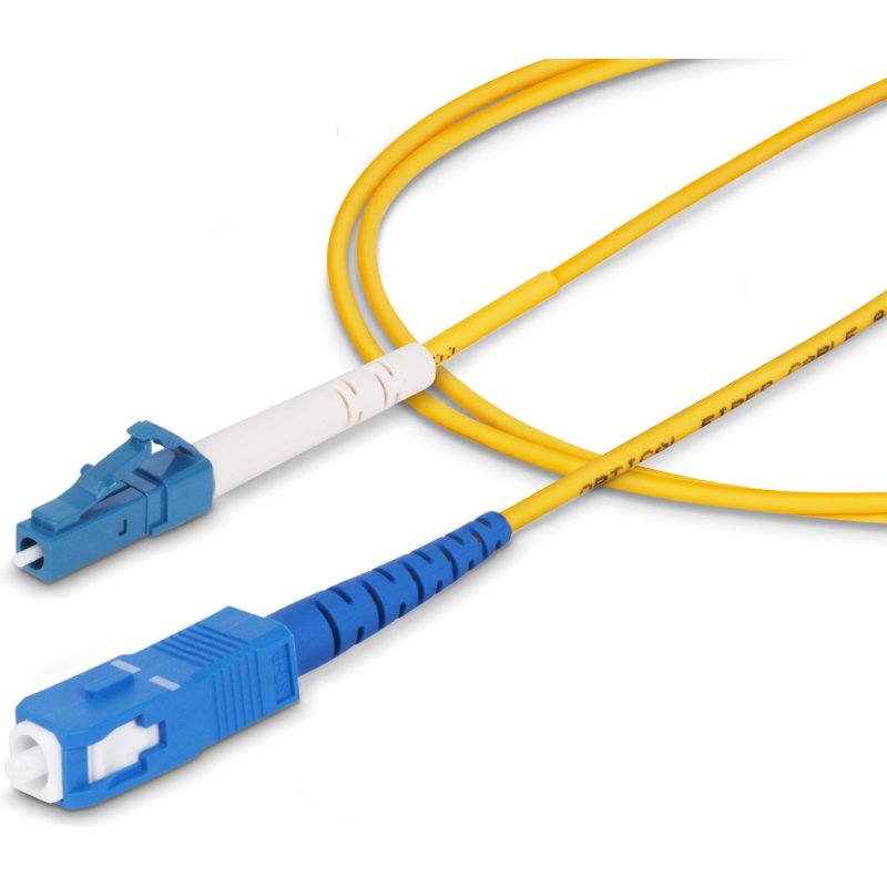 StarTech.com Câble Fibre Optique de 5m Simplex Monomode LC à SC (UPC) OS2, 9/125µm, 40G/100G, Cordon Fibre Optique, Insensible à la Courbure, Faible Perte d'Insertion, Cordon Patch Fibre LSZH