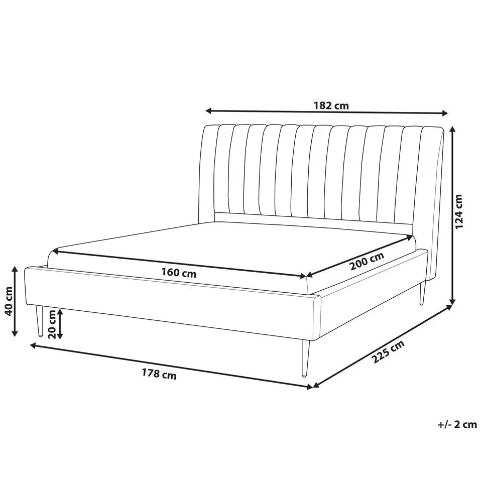 MARVILLE - Tweepersoonsbed - Beige - 160 x 200 cm - Fluweel