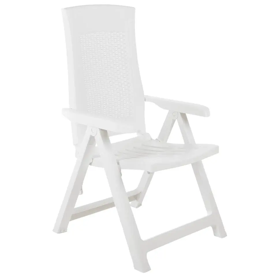 vidaXL - Tuinstoel - Wit - Kunststof - 2 stuks