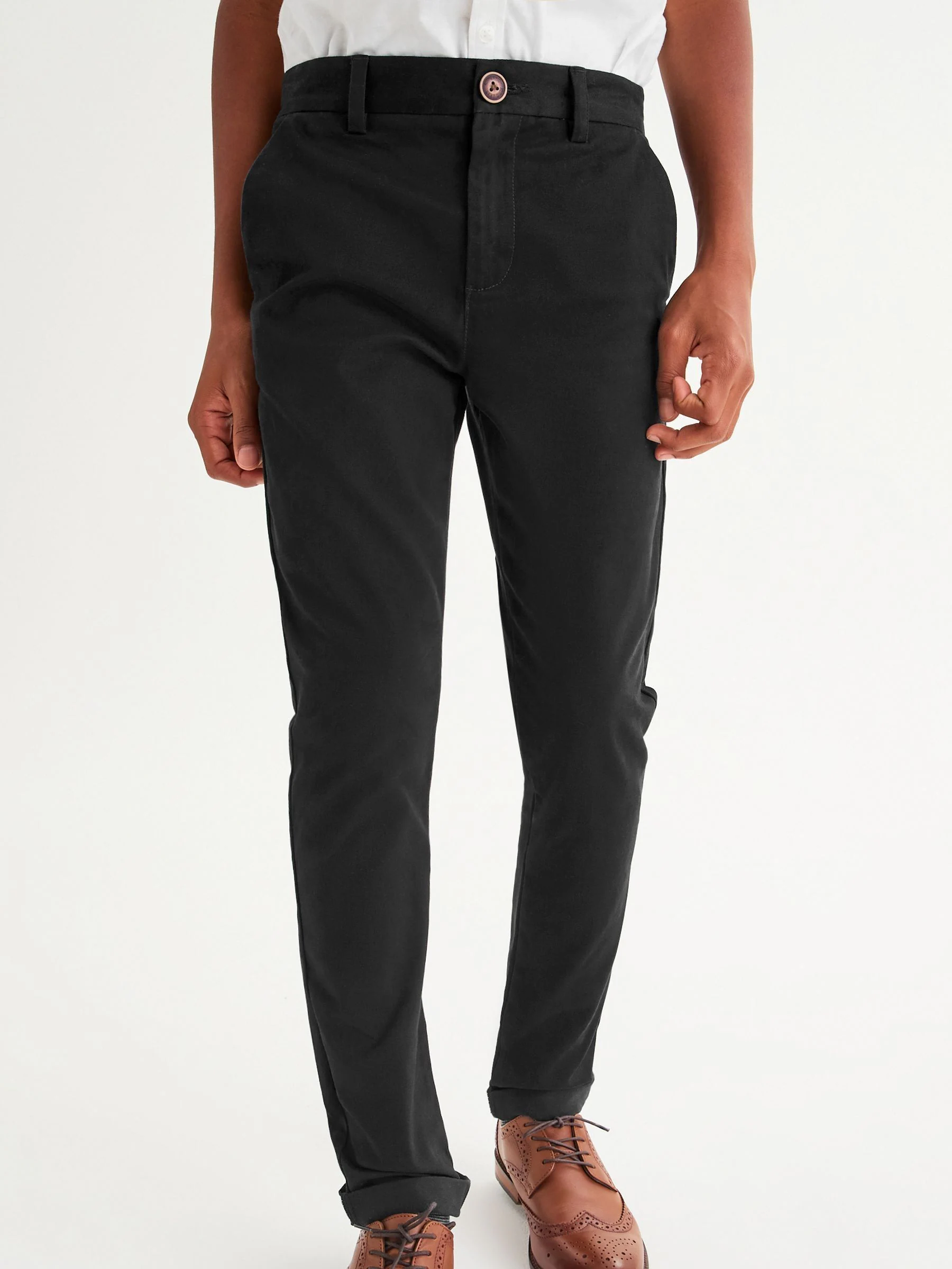 Zwart - Stretchy chino's (3-17jr)