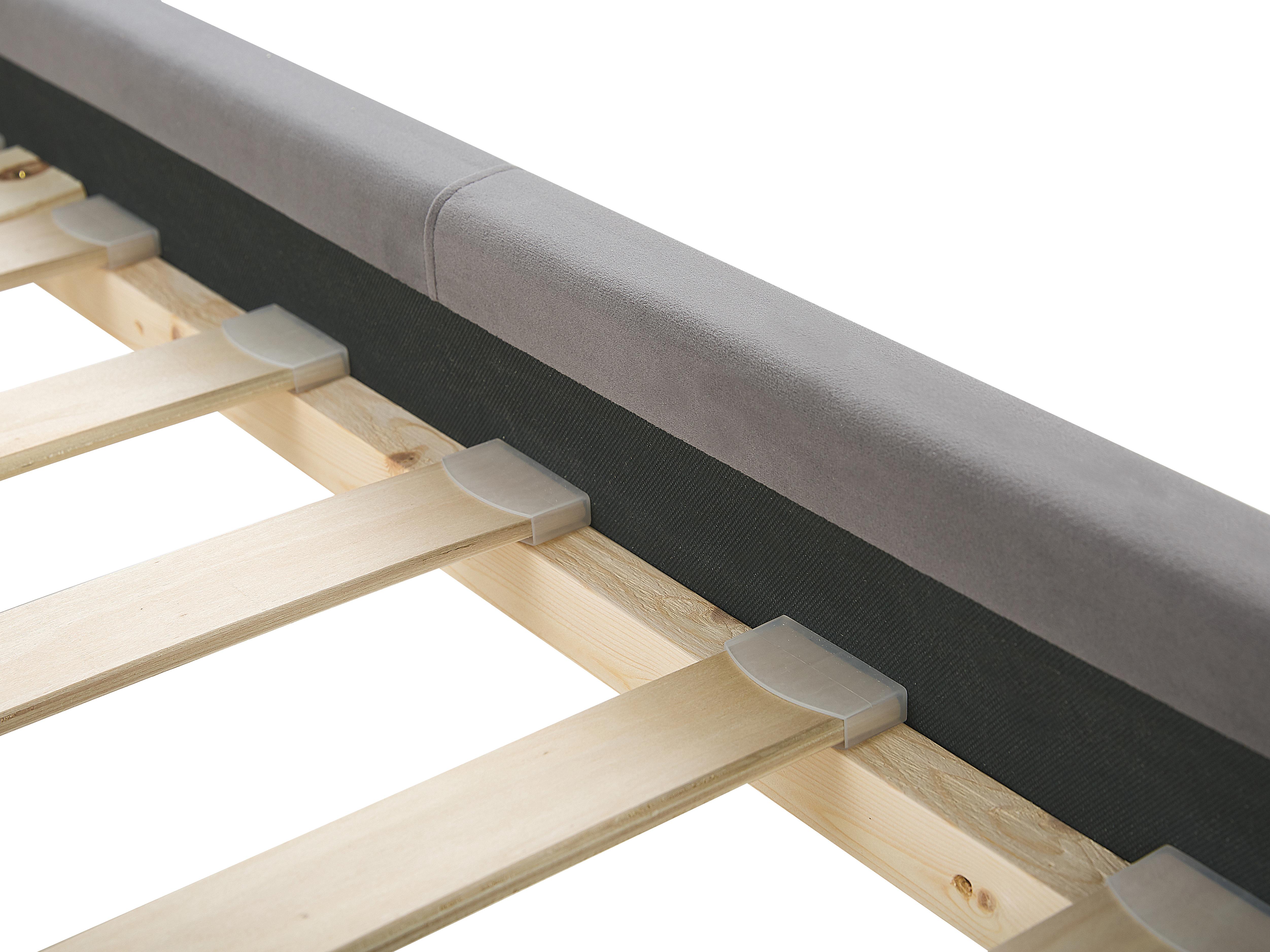 Bed Fluweel AMBERT 180 x 200 cm Grijs