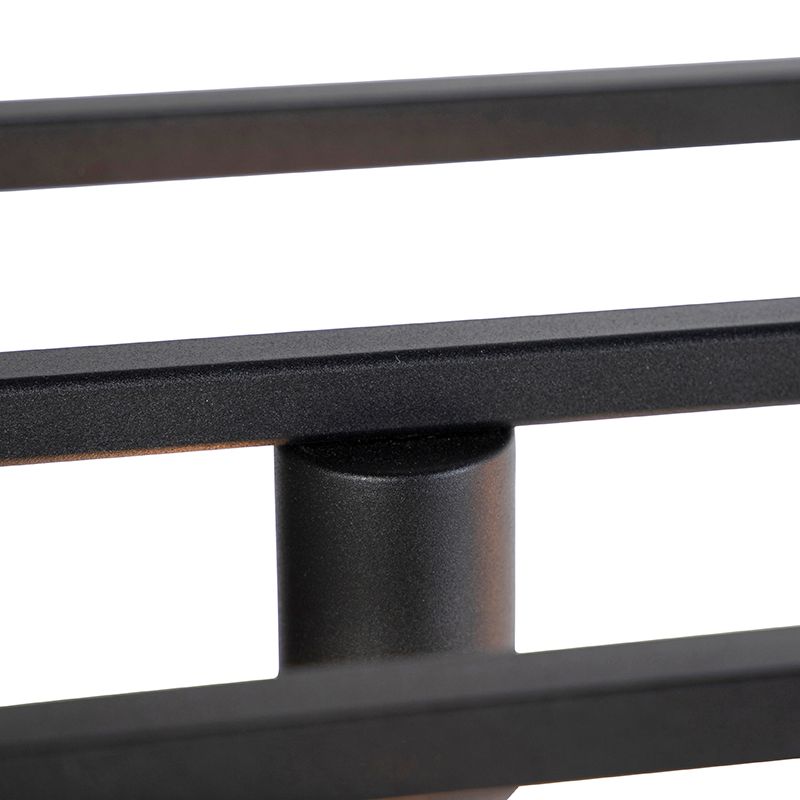 Moderne rechthoekige hanglamp zwart 5-lichts - Cage