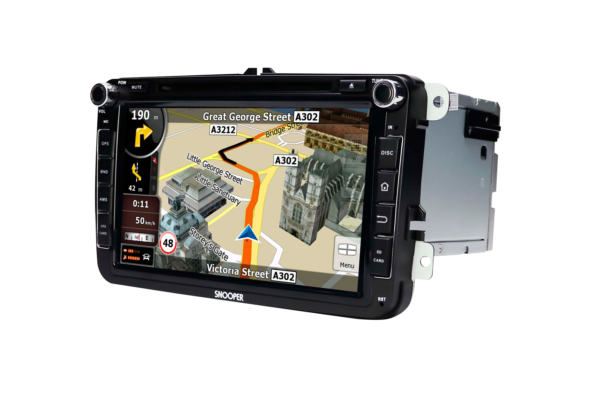 Snooper SMH Multimedia-Navigation 8 Zoll DAB  Festeinbaugerät