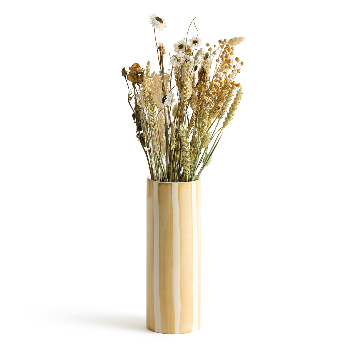LA REDOUTE INTERIEURS<br>Vaso listrado em cerâmica, 26,5 cm de altura, Anastase