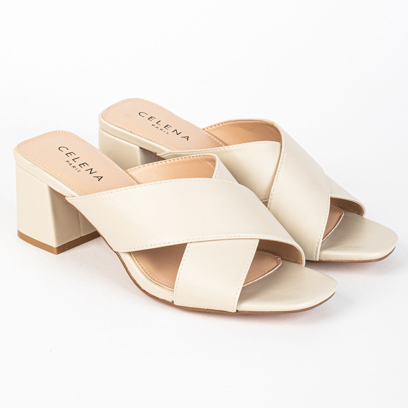 Celena Mules Carah beiges - Talon 5.5 cm