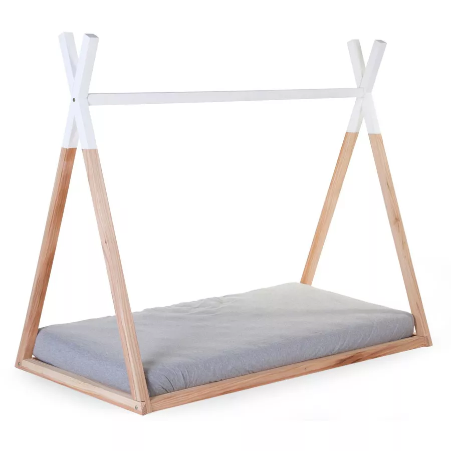 CHILDHOME Tipi Babybett Rahmen Natur weiß 70 x 140 cm