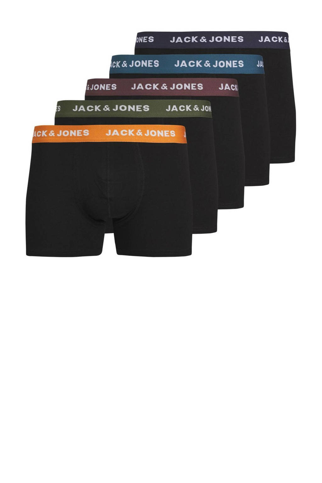 boxershort JACOLIVER SOLID - set van 5 zwart/multicolor