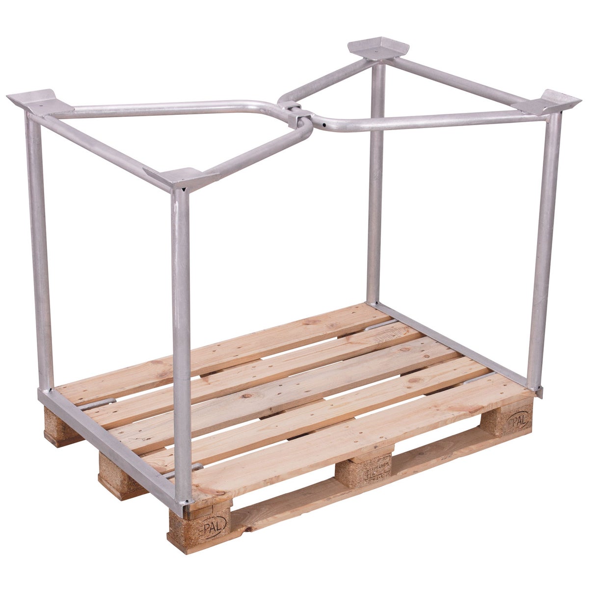 VARIOfit palletopzetrand type 65 van gegalvaniseerd staal, afmetingen 1200x800mm, hoogte 1600mm
