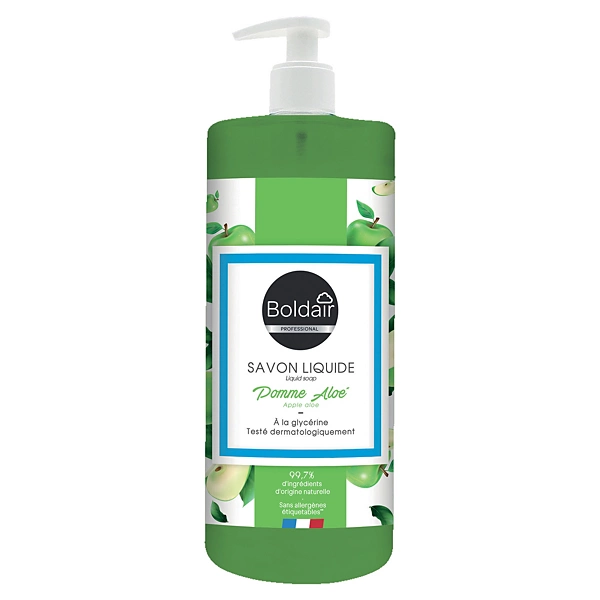 Savon liquide Boldair parfum pomme 500 ml, lot de 12