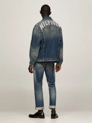 Jaqueta jeans trucker Crest Boxy Fit para ambos os sexos