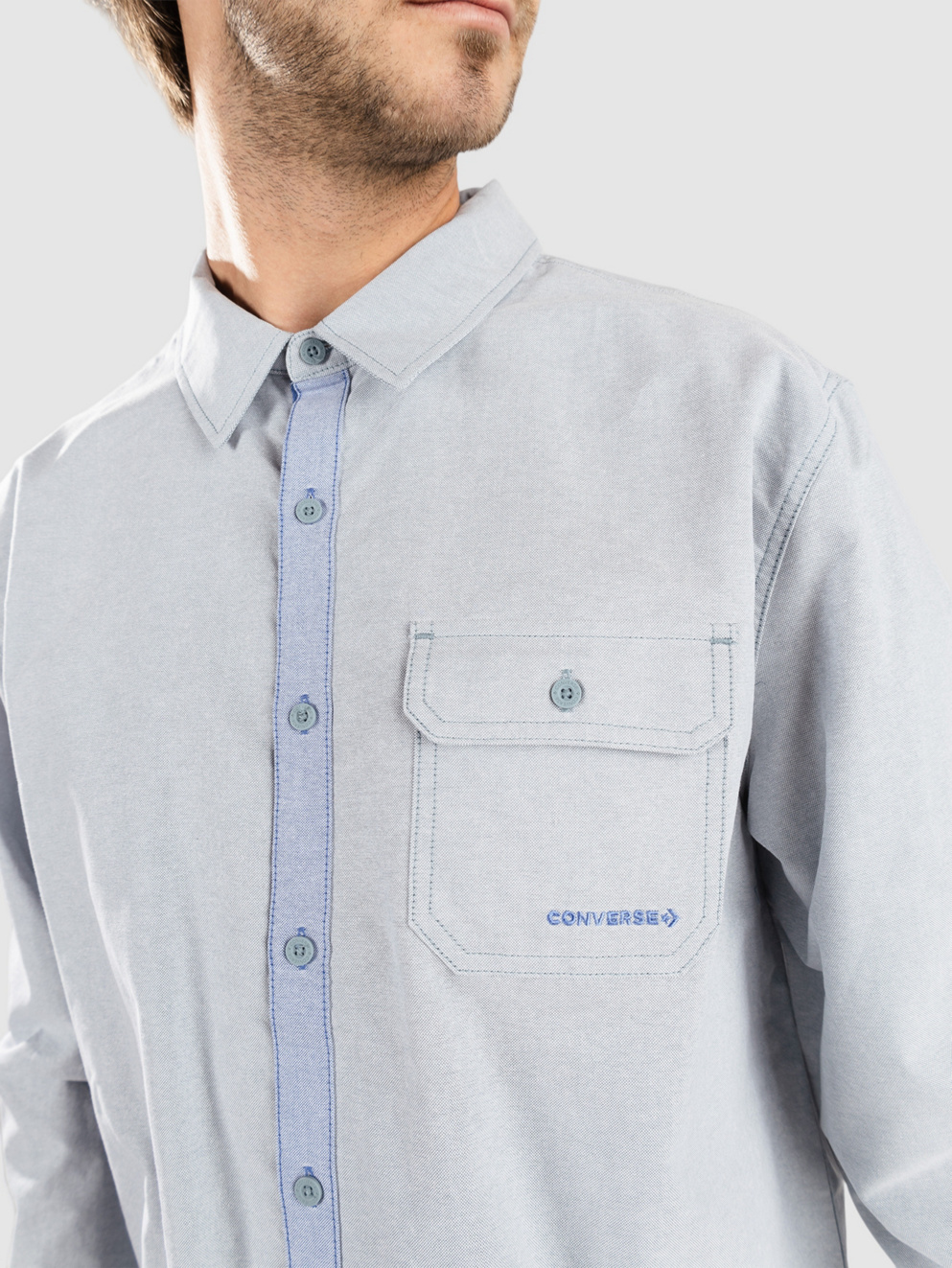 Converse Oxford Button Down Shirt cocoon blue