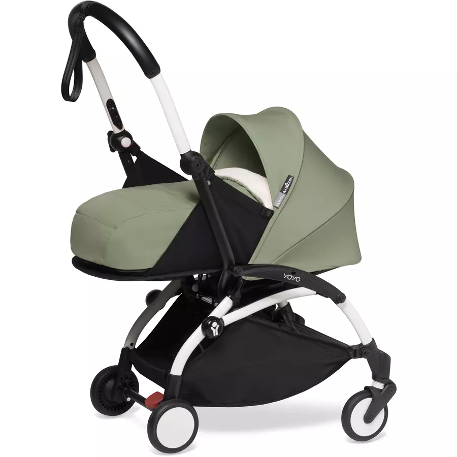 BABYZEN Kinderwagen YOYO2 0+ White mit Neugeborenenaufsatz Toffee
