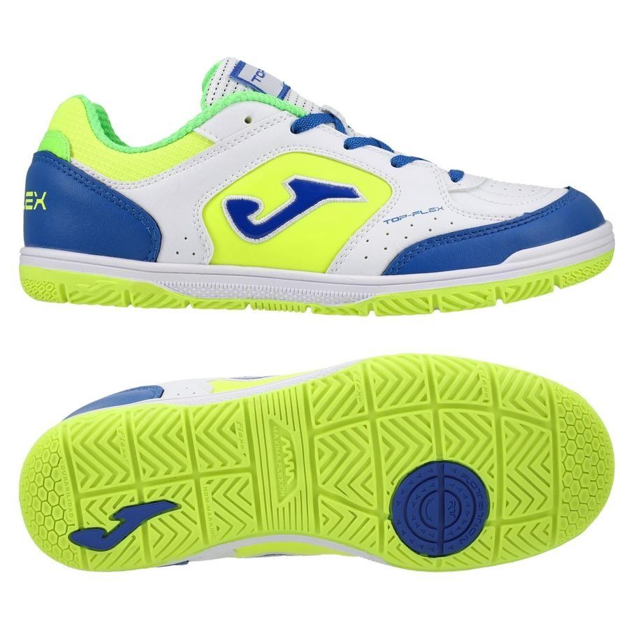 Joma Top Flex IN - Blanc/Bleu/Jaune Enfant
