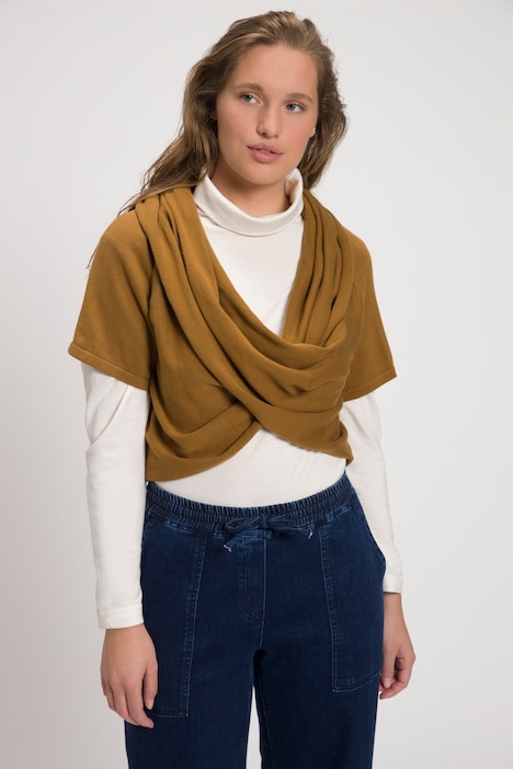 Pullover, Schalkragen, Halbarm, Biobaumwolle