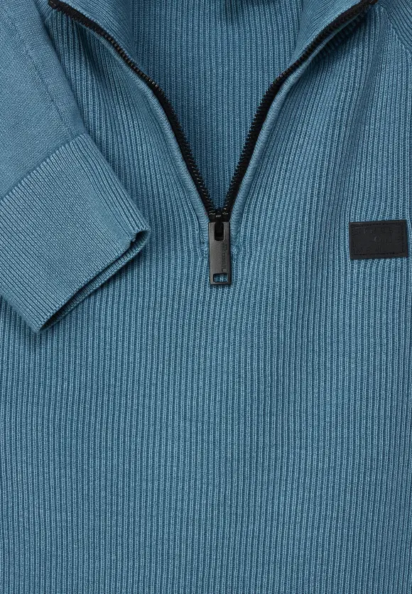 Stricktroyer in Washedoptik - tuna blue