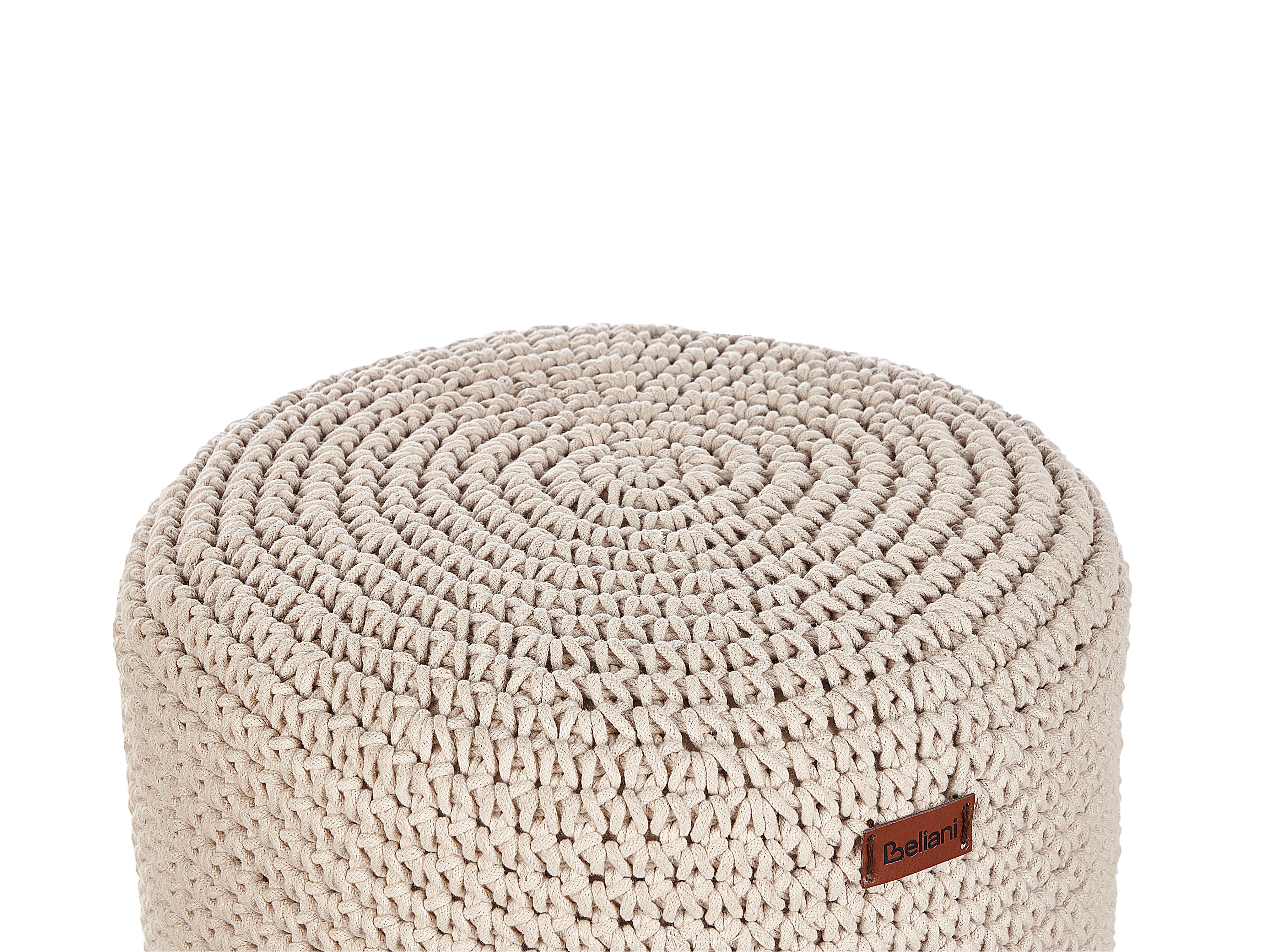 Hocker Macramé MARDAN Katoen Beige