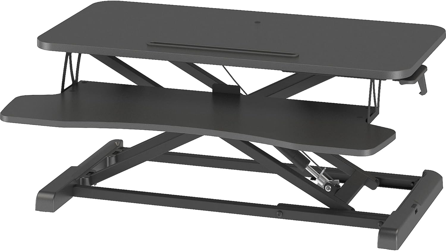 BONTEC Steh-Sitz Schreibtisch Steharbeitsplatz Stehpult Standtisch Ergonomische Höhenverstellbar für PC-Computerbildschirm, Laptop | 80x40cm Plattform mit Tastaturablage, 15 kg Kapazität, Schwarz
