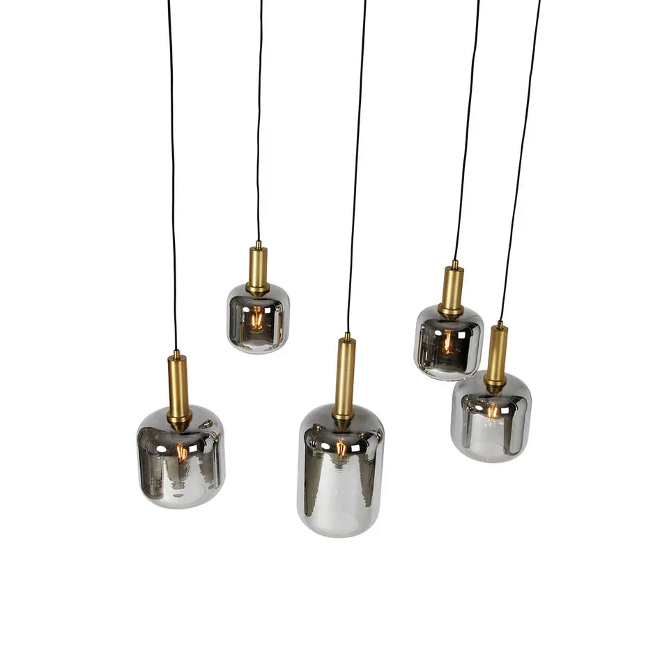 Qazqa hanglampen zuzanna grijs e27