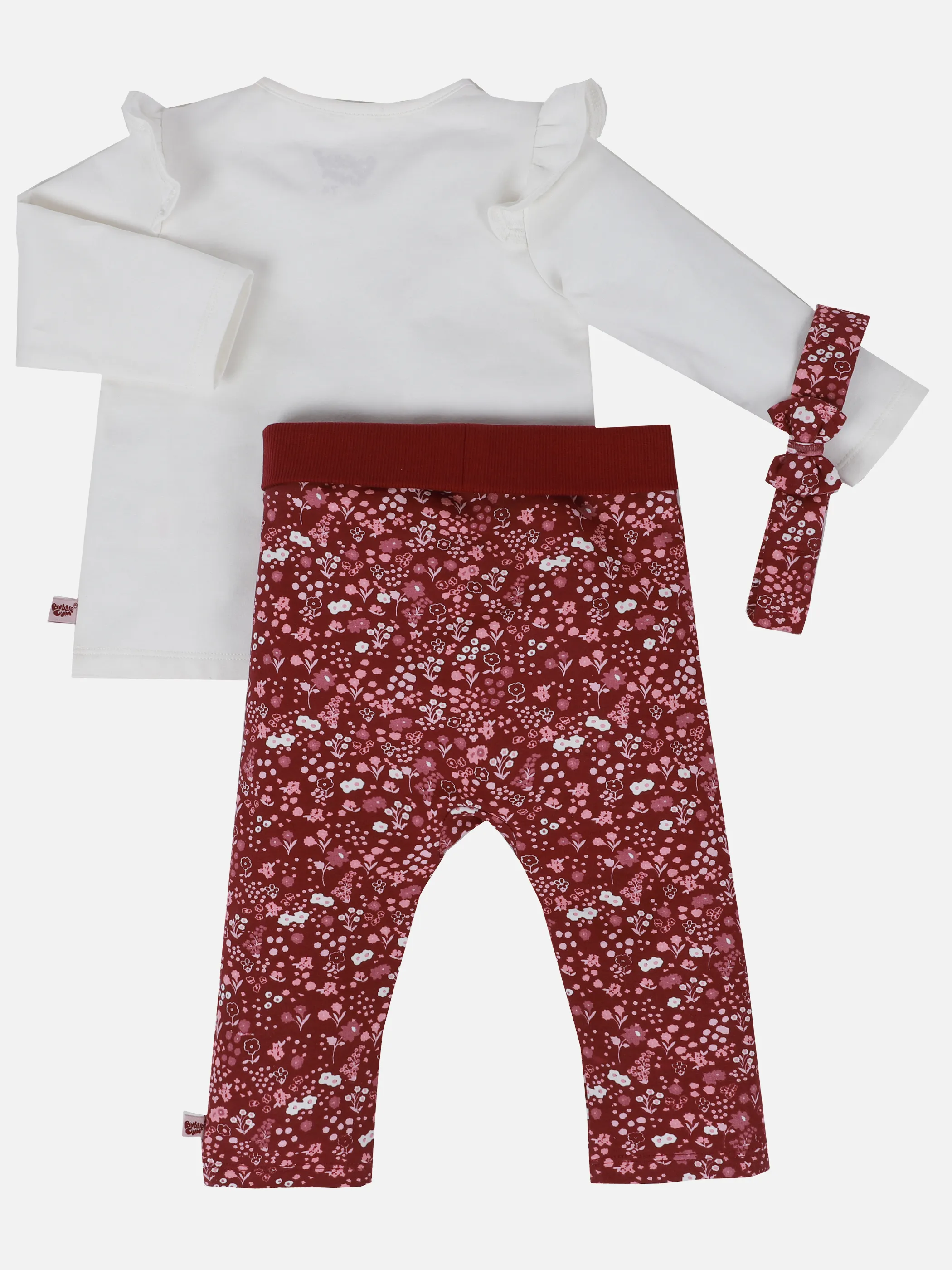 Baby Mädchen 3er Set, bestehend aus Shirt, Hose und Haarband