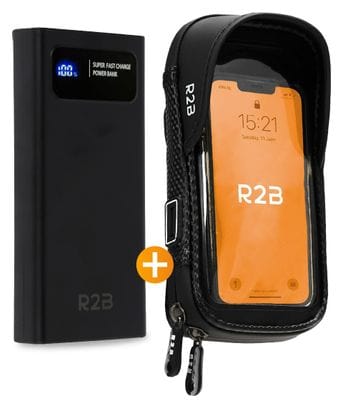 Support et Protection Smartphone Robuste et étanche Pour vélo R2B Rotation à 360 Degrés   Banque d'énergie 10 000 mAh