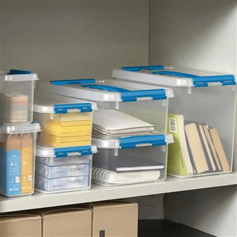 Q-line opbergbox 9L transparant blauw