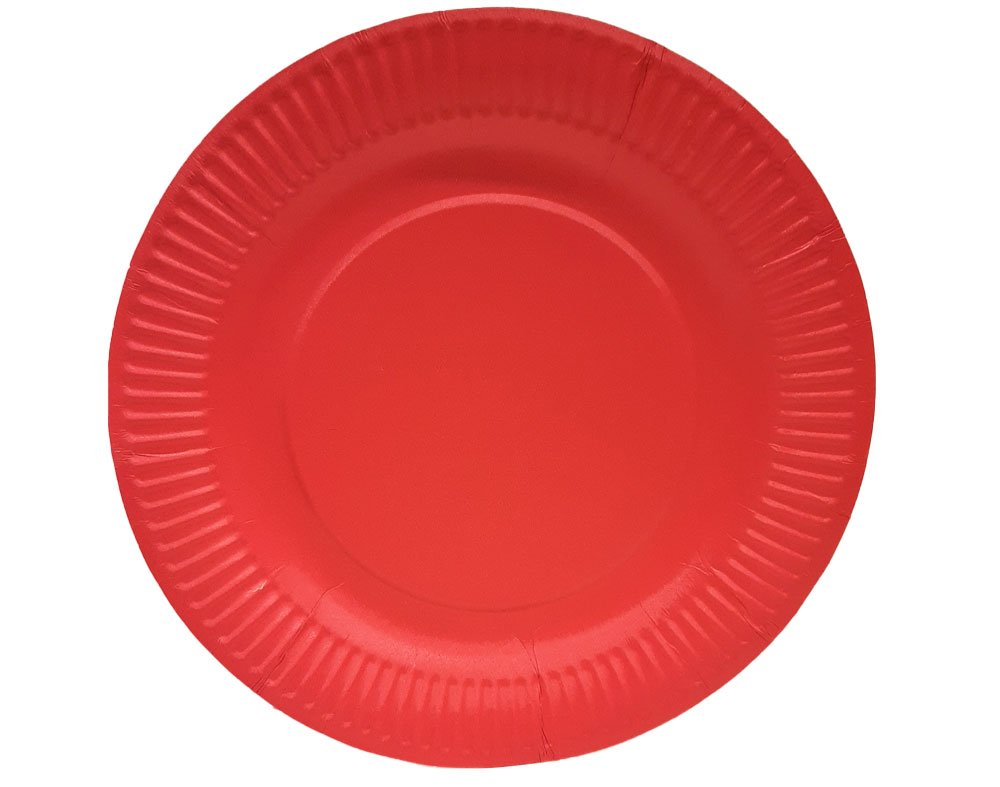 PRATO CARTÃO ACTUEL VERMELHO 18CM PACK 10 UNIDADES