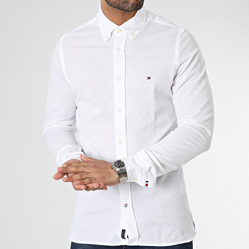 Chemise Manches Longues 1985 Knitted 0675 Blanc