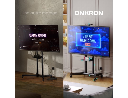 ONKRON - Pied de sol Support TV roulettes 32-75 -VESA 600x400 - TS1571-B