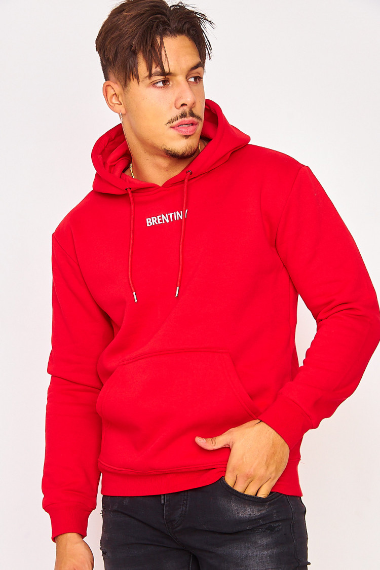 Sweat rouge à capuche Brentiny