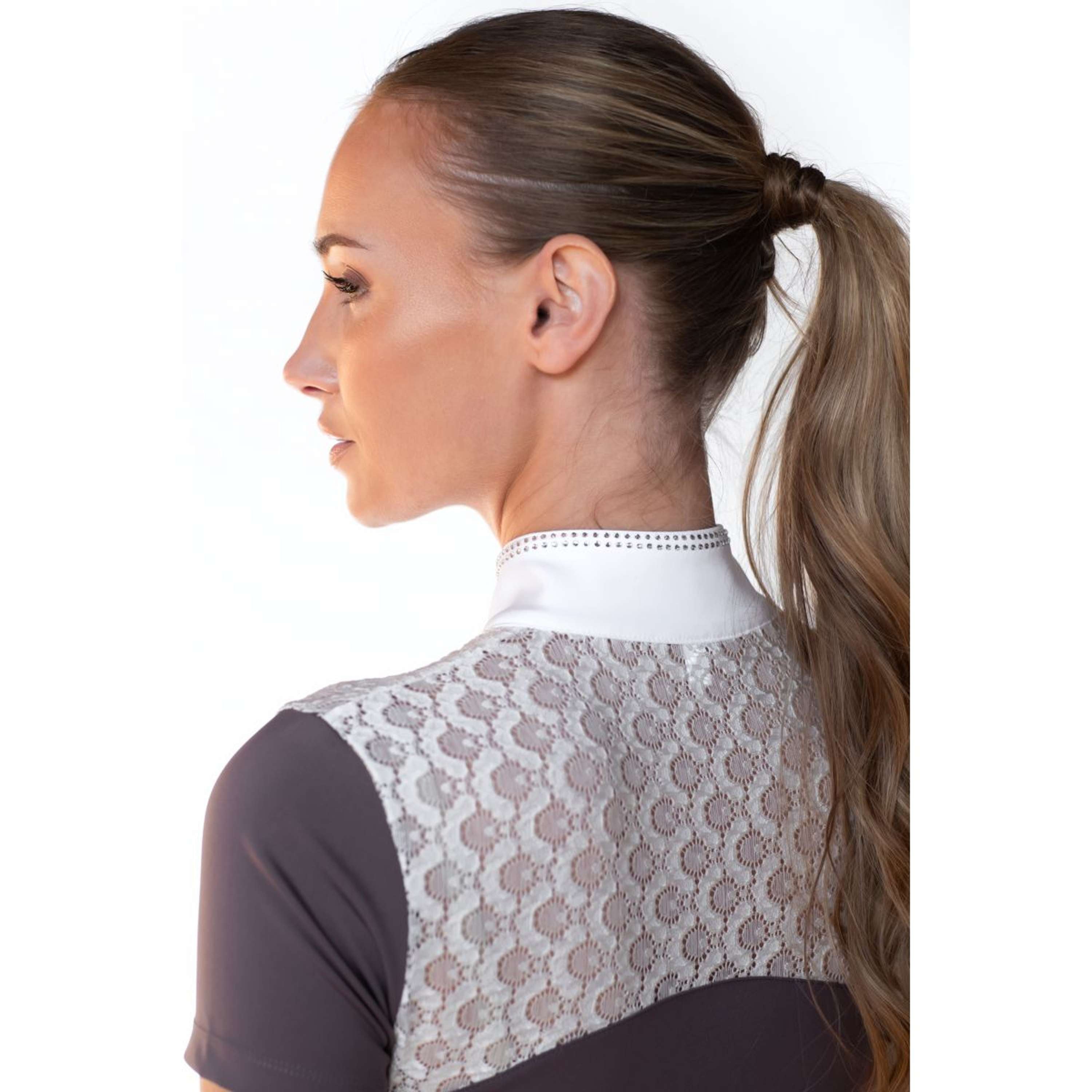 Equestrian Stockholm Wedstrijdshirt Crystal Champion Wit/Dark Violet