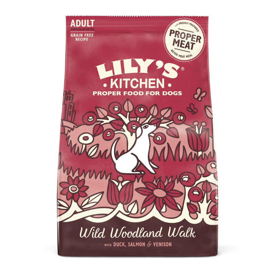 Ração para cães adultos Lily's Kitchen com pato, salmão e carne de veado