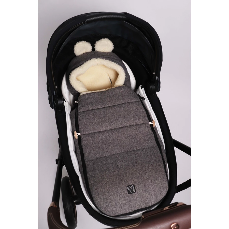 Kaiser Winterfußsack HOODY MAUS WOOL sleet grey