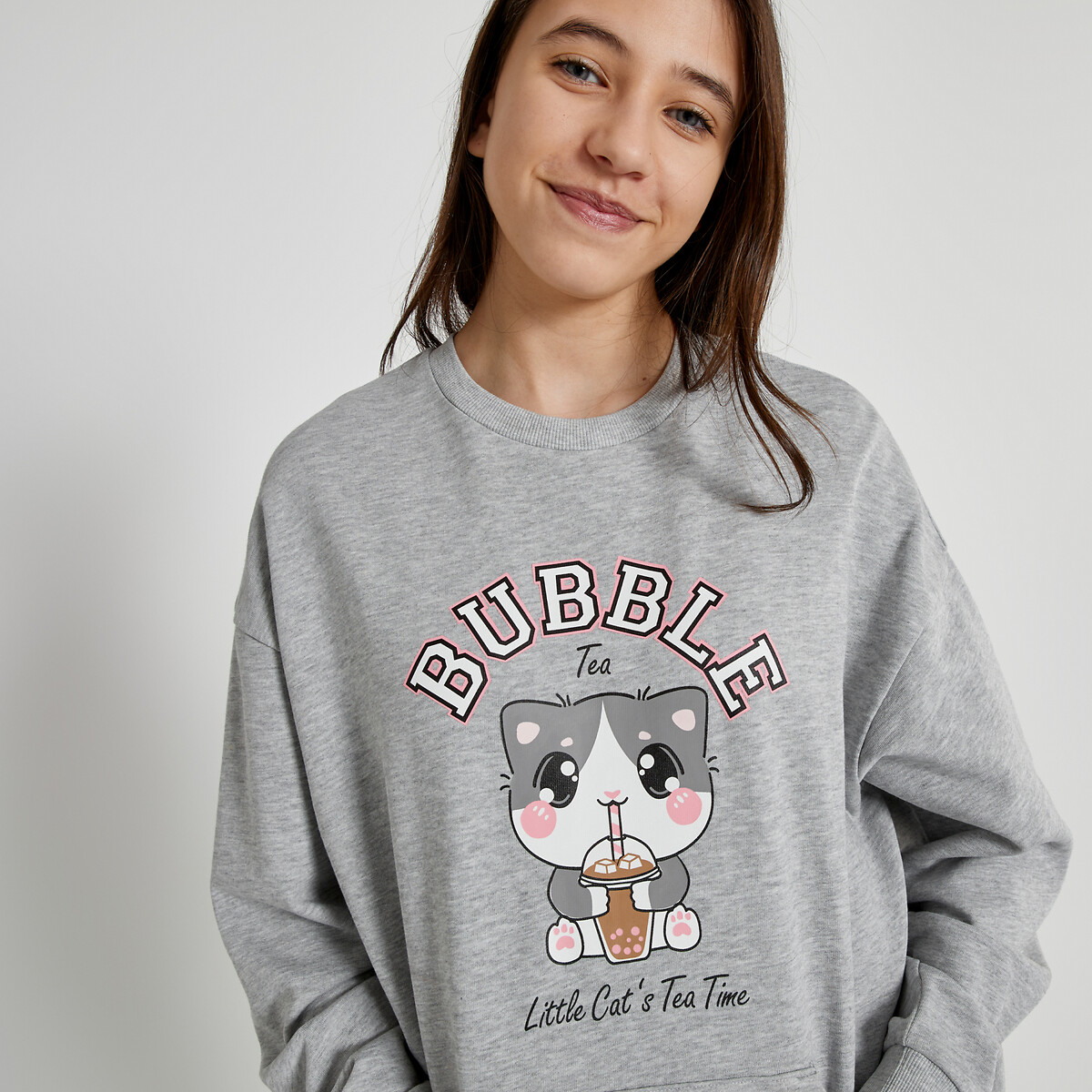 COLEÇÕES LA REDOUTE<br>Pijama com estampa de gato, tamanho grande