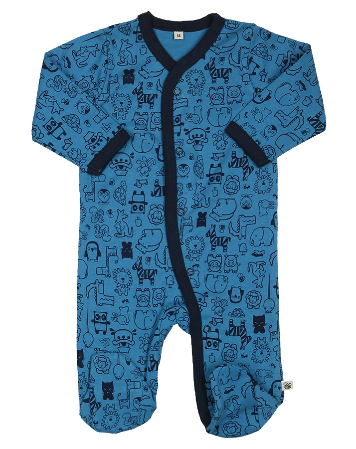 Schlafstrampler MUSTER MIX 2-er Pack in blau/dunkelblau