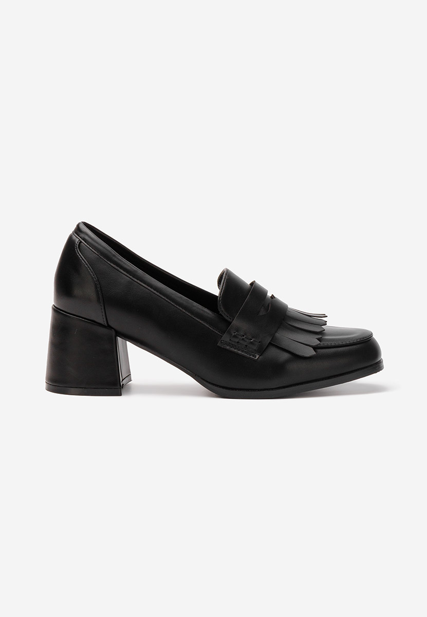 Mocassins à talon noirs Solina