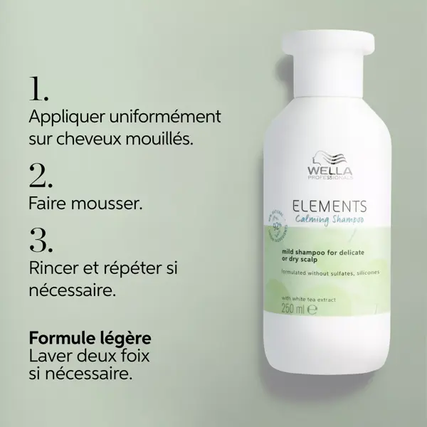 Shampoo calmante sem sulfato Wella Professionals Elements para couro cabeludo seco ou sensível 250ml